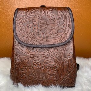 Tooled leather BACKPACK #cowgirl